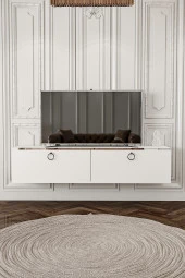 Givayo Mobilya Dawn Tv Ünitesi Duvara Monte - Ayaklı Kullanım 150 Cm Beyaz - 3