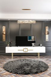 Givayo Mobilya Ashiva Tv Ünitesi 180 Cm Beyaz Altın - 2