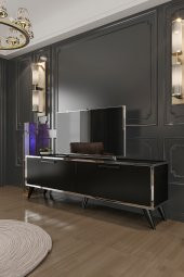 Givayo Mobilya Darkness Tv Ünitesi Siyah Gümüş thumbnail 1