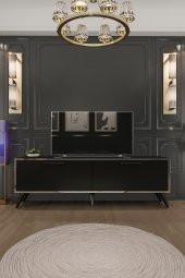 Givayo Mobilya Darkness Tv Ünitesi Siyah Gümüş thumbnail 2