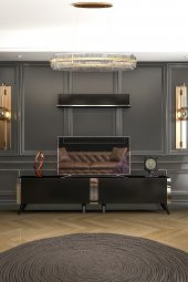 Givayo Mobilya Texas Tv Ünitesi 200 Cm Siyah Gümüş Bant - 2