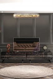 Givayo Mobilya Dakota Tv Ünitesi 207 Cm Siyah Royal Gümüş thumbnail 2