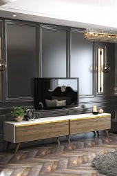 Givayo Mobilya Arges Tv Ünitesi Beyaz Ceviz 200 Cm - 1