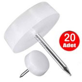 AletÇantam Çivili Poligrit Koltuk Ayağı Masa Sandalye Sehpa Koruyucu Ayak 20 Adet - 1