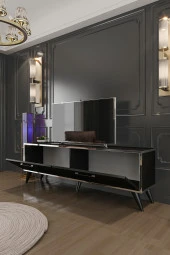 Givayo Mobilya Darkness Tv Ünitesi Siyah Gümüş thumbnail 3