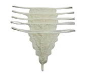 ASM1236 Kadın 5 Li Ekru Dantel Çağırıcı İsteğim String - 1