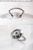 28 Cm Tencere & Tava & Sahan için Metal Kulplu Cam Kapak (TÜM TENCERELERE UYUMLUDUR) - 4