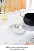 20 Cm Tencere & Tava & Sahan için Metal Kulplu Cam Kapak (TÜM TENCERELERE UYUMLUDUR) - 1