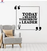 Oturma Odası, Ofis, Dükkan Duvar Sticker Okuma Odası Dekoru İlham Alıntı Kelimeler Çıkartmalar thumbnail 1