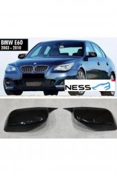 BMW 5 SERİSİ E-60 kasa (2003-2010) Uyumlu piano black yarasa ayna kapağı - 1