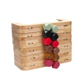 Ahşap Burs Renkli Boncuklu - Natürel 20CM - 3