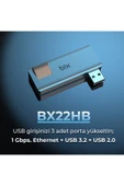 Bix BX22HB Usbden 2 Bağlantı Noktalı Ethernet USB 3.2 Hub - 2