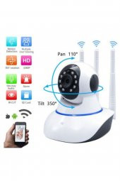 Kablosuz Wifi Ip Kamera 3 Antenli 1080P Full Hd 3 Mp Hareketli Gece Görüşlü Güvenlik Kamerası - 1