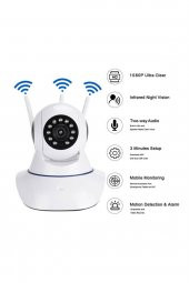 Kablosuz Wifi Ip Kamera 3 Antenli 1080P Full Hd 3 Mp Hareketli Gece Görüşlü Güvenlik Kamerası - 2