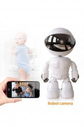 1080p Robot Görünümlü Wifi Ip Güvenlik Kamerası Kablosuz Gece Görüşlü - 1