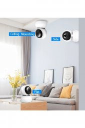 Ip Wifi 360 1080p Güvenlik Kamerası Gece Görüşlü Led Işıklı Alarmlı Kamerası Panda Kılıflı - 3