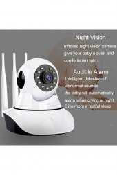 Wi-fi Kablosuz Ip 3 Antenli Bebek Güvenlik Kamerası Gece Görüşlü - 2