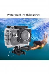 Suya Dayanıklı Digital Ekranlı Siyah Hd Aksiyon Kamerası 1080p 4k Wifi - 2