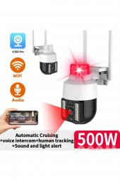 Gece Görüşlü Led Işıklı 360° Dönebilen Alarmlı Ip Wifi Dış Ortam Güvenlik Kamerası - 3