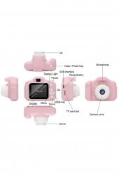 Mini Dijital Çocuk Fotoğraf Makinesi Hd 1080p Sd Hafıza Kart Girişli 5 Mp Video Makinası Öz Çekim - 3