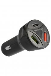 Araç Çakmaklık Şarjı 2 Usb Çıkışlı +20w Pd Çift Usb+type-c Hızlı Şarj Destekli 55w - 1