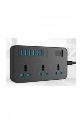 Tb-t09 Akım Korumalı 6 Port Usb Girişli 3lü Priz - 1