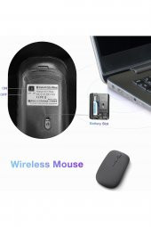 Tüm Cihazlara Uyumlu Akıllı Taşınabilir Şarj Edilebilir Kablosuz Bluetooth Klavye + Mause - 2