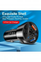 Çift Usb Araç Şarj Cihazı Hızlı Şarj Qc 3.0 Pd Tipi C Araç Telefon Şarj Adaptör Car Charger - 3