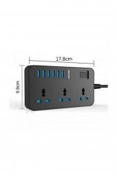 Tb-t09 Akım Korumalı 6 Port Usb Girişli 3lü Priz - 3