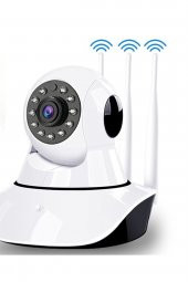 Wifi Kablosuz 3 Antenli Ip Bebek Ses Dinleme Ve Hırsız Alarm Güvenlik Kamerası - 1