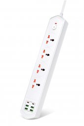 Çoklu Priz 10 Girişli 4+4 USB 2 Type-C 2M Kablolu Akım Korumalı Anahtarlı Uzatma Grup Priz 3000w - 1