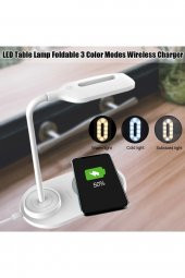 Qı Hızlı Kablosuz Şarj Ve Led Masa Lambası Taşınabilir 360 Derece Esnek Dokunma - 3