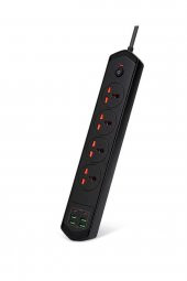 6 Usbli 4lü Çoklu Priz 2 M Kablolu Akım Korumalı Anahtarlı Uzatma Grup Priz 3000W - 1