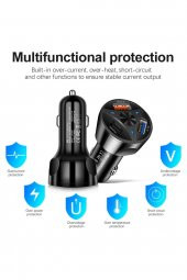 Çift Usb Araç Şarj Cihazı Hızlı Şarj Qc 3.0 Pd Type-c Araç Telefonu Şarj Adaptör - 3