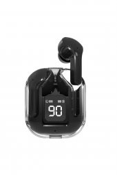 Kablosuz Bluetooth Kulaklık Şeffaf Spor Çalışma İçin LED Güç Dijital Ekran Stereo Ses - 1