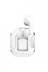 Kablosuz Bluetooth Kulaklık Şeffaf Spor Çalışma İçin LED Güç Dijital Ekran Stereo Ses - 1