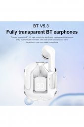 Kablosuz Bluetooth Kulaklık Şeffaf Spor Çalışma İçin LED Güç Dijital Ekran Stereo Ses - 2