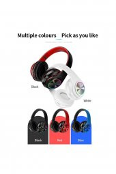 B39 Kablosuz Bluetooth Kulaklık Led Işıklı Kulaküstü Kulaklı Tüm Telefonlara Uyumlu - 3