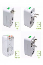 Amerika Ingiltere Priz Ucu Dönüştürücü Çevirici - Çoklu Adaptör - 3