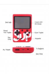 Sup 400 Nostalji Oyunlu Mini Atari Gameboy & Gamebox İki Kollu A++ Kalite Oyun Konsolu - 3
