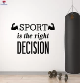 Oturma Odası, Ofis, Dükkan Duvar Sticker Spor Doğru Karar Alıntı Gym Fitness Kaslı Çıkartmalar - 1