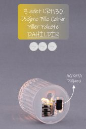 3lü Kristal Desenli Led Mum Seti Pilli Dumansız Alevli Ledli Dekoratif Yapay Mum - 5