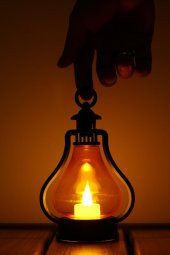 Led Mum Vintage Retro Gaz Lambası Tipi Pilli Dumansız Alevli Dekoratif Yapay Mum Işıldak El Lambası - 2