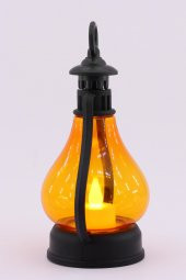 Led Mum Vintage Retro Gaz Lambası Tipi Pilli Dumansız Alevli Dekoratif Yapay Mum Işıldak El Lambası - 4