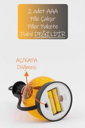 Led Mum Vintage Retro Gaz Lambası Tipi Pilli Dumansız Alevli Dekoratif Yapay Mum Işıldak El Lambası - 5