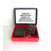 Babalar Günü Hediye Seti Siyah Deri Cüzdan Ve Kemer - 1