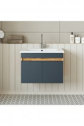 ROOMART  Lavabolu  Atlantik - Antrasit Mat Mdf 65 Cm Banyo Dolabı - 1