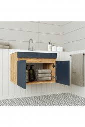 ROOMART  Lavabolu  Atlantik - Antrasit Mat Mdf 65 Cm Banyo Dolabı - 3