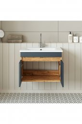 ROOMART  Lavabolu  Atlantik - Antrasit Mat Mdf 65 Cm Banyo Dolabı - 4