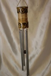 Deprem Çanı Zili Kapı Çanı Rüzgar Çanı Bambu 5 Metal Borulu thumbnail 2